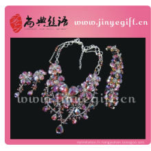 Fashion Design Charme magnifique brillant cristal violet bijoux ensembles de bijoux